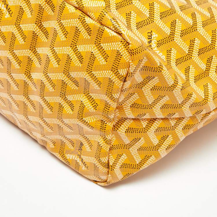 Pre Owned Goyard Yellow Goyardine Coated Canvas and Leather Saint Louis PM Tote