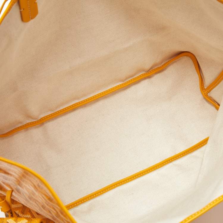 Pre Owned Goyard Yellow Goyardine Coated Canvas and Leather Saint Louis PM Tote