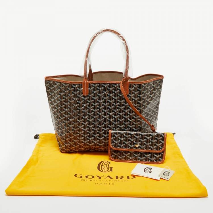 Pre Owned Goyard Brown Goyardine Coated Canvas and Leather Saint Louis PM Tote
