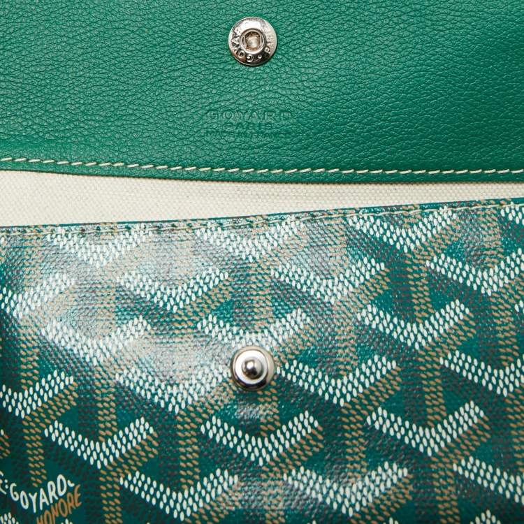 Pre Owned Goyard Green Goyardine Coated Canvas and Leather Saint Louis PM Tote