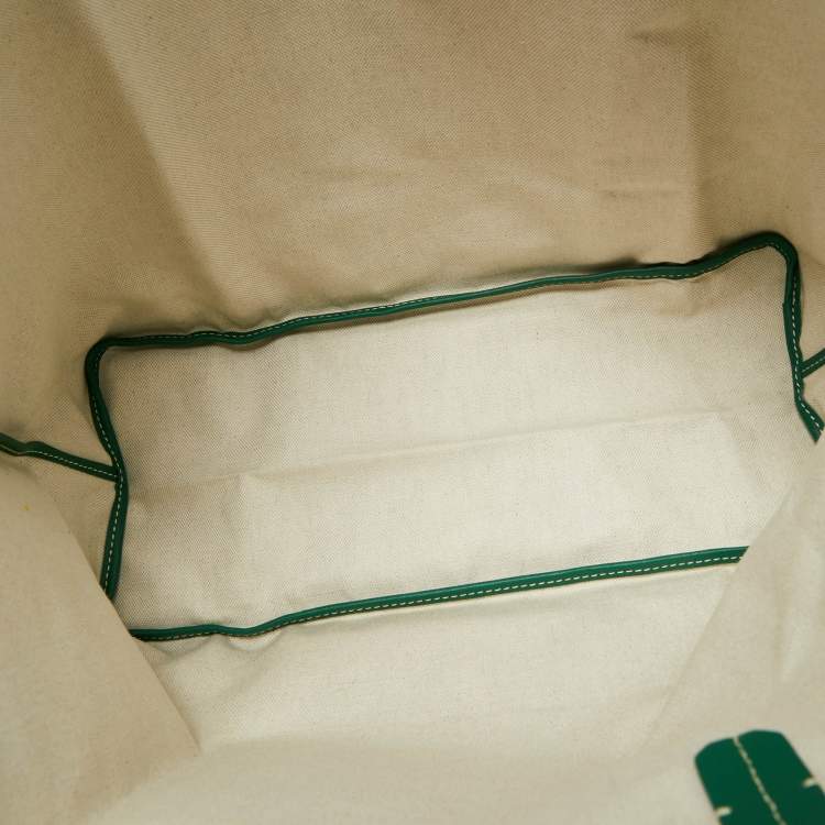 Pre Owned Goyard Green Goyardine Coated Canvas and Leather Saint Louis PM Tote