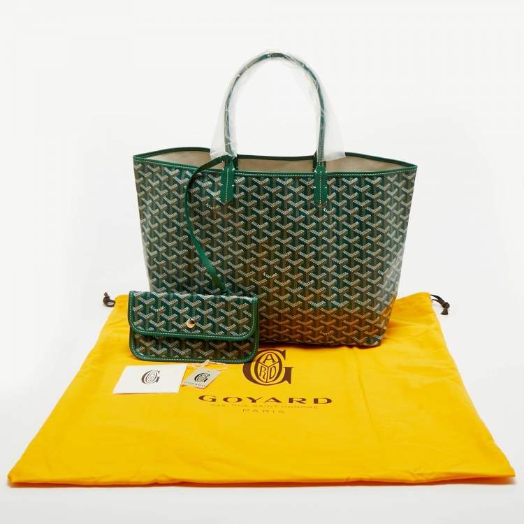 Pre Owned Goyard Green Goyardine Coated Canvas and Leather Saint Louis PM Tote