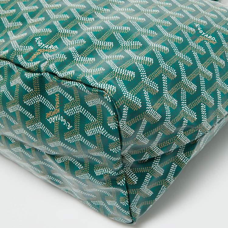 Pre Owned Goyard Green Goyardine Coated Canvas and Leather Saint Louis PM Tote