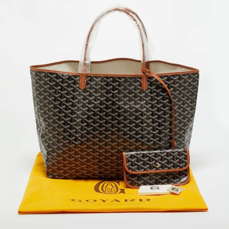 Pre Owned Goyard Brown Goyardine Coated Canvas and Leather Saint Louis GM Tote