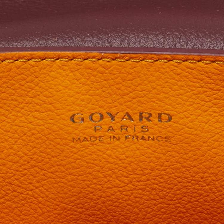 Pre Owned Goyard Burgundy Goyardine Coated Canvas and Leather Mini Saigon Top Handle Bag