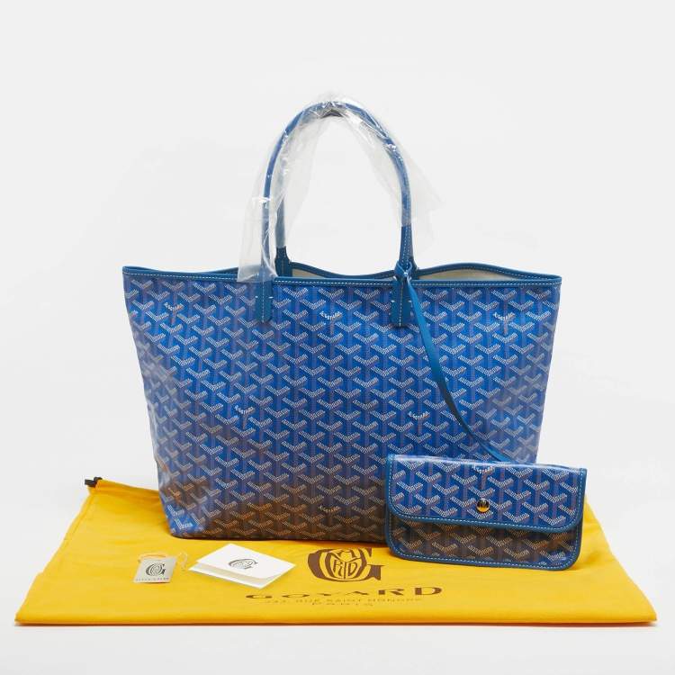 Pre Owned Goyard Blue Goyardine Coated Canvas and Leather Saint Louis PM Tote