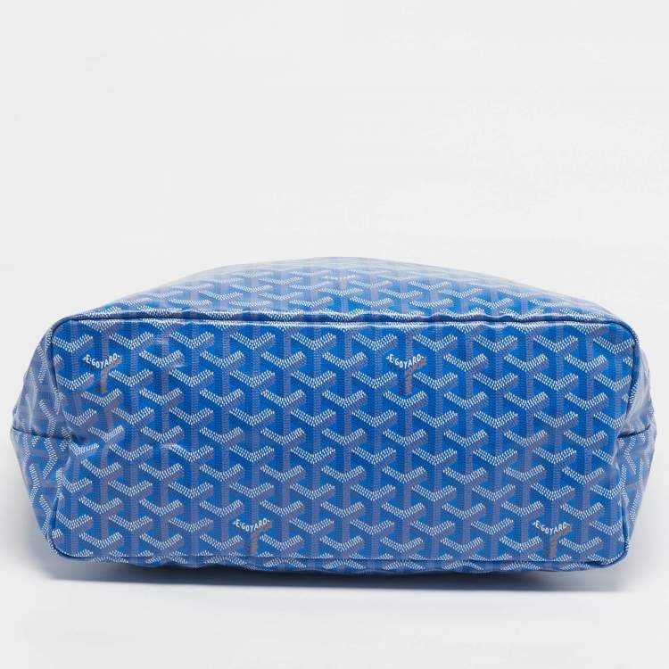 Pre Owned Goyard Blue Goyardine Coated Canvas and Leather Saint Louis PM Tote