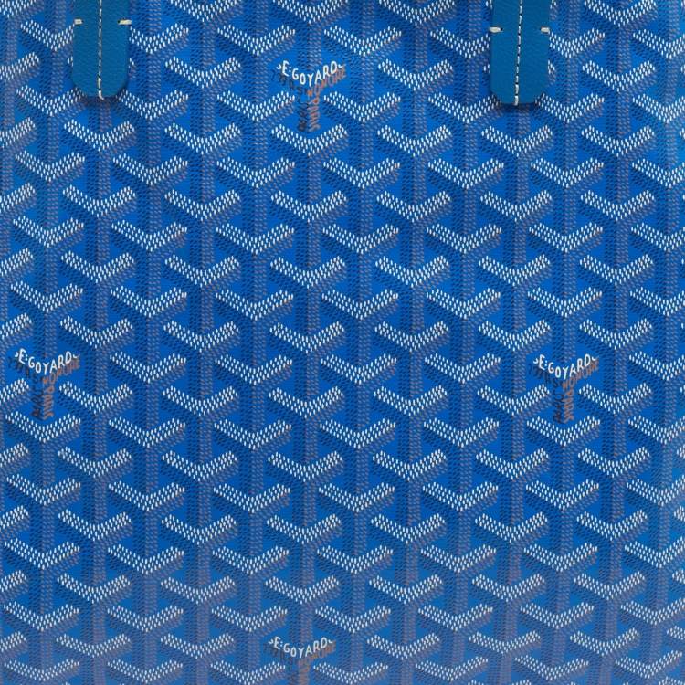 Pre Owned Goyard Blue Goyardine Coated Canvas and Leather Saint Louis PM Tote