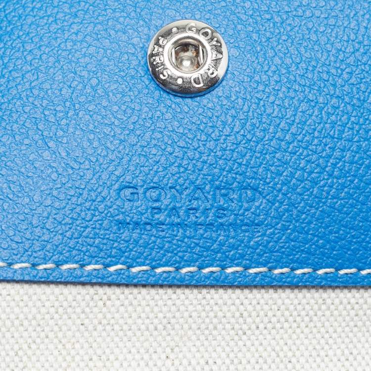 Pre Owned Goyard Blue Goyardine Coated Canvas and Leather Saint Louis PM Tote