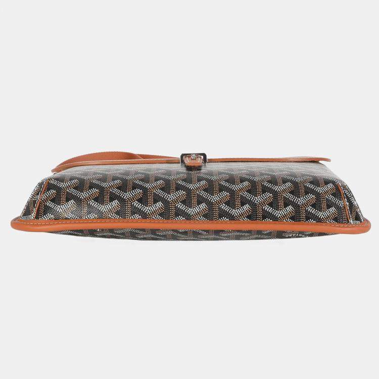 Pre Owned Goyard Gold Black Goyardine Canvas Coursier Messenger MM