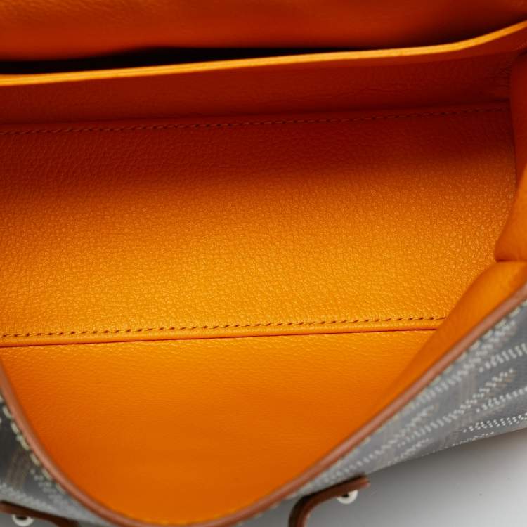 Pre Owned Goyard Brown Goyardine Coated Canvas and Leather Mini Saigon Top Handle Bag