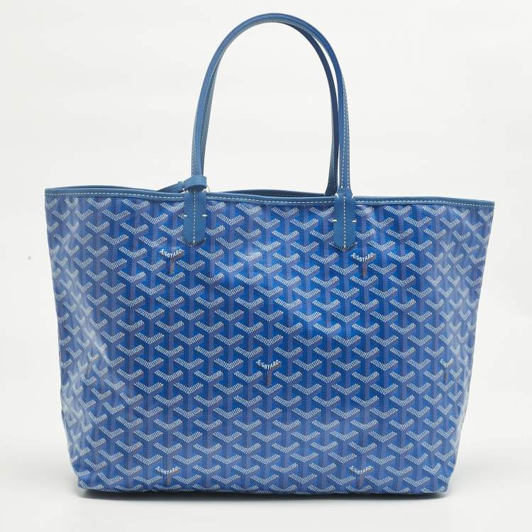 مملوكة مسبقًا Goyard Blue Goyardine Coated Canvas and Leather Saint Louis PM Tote