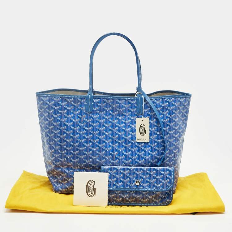 مملوكة مسبقًا Goyard Blue Goyardine Coated Canvas and Leather Saint Louis PM Tote