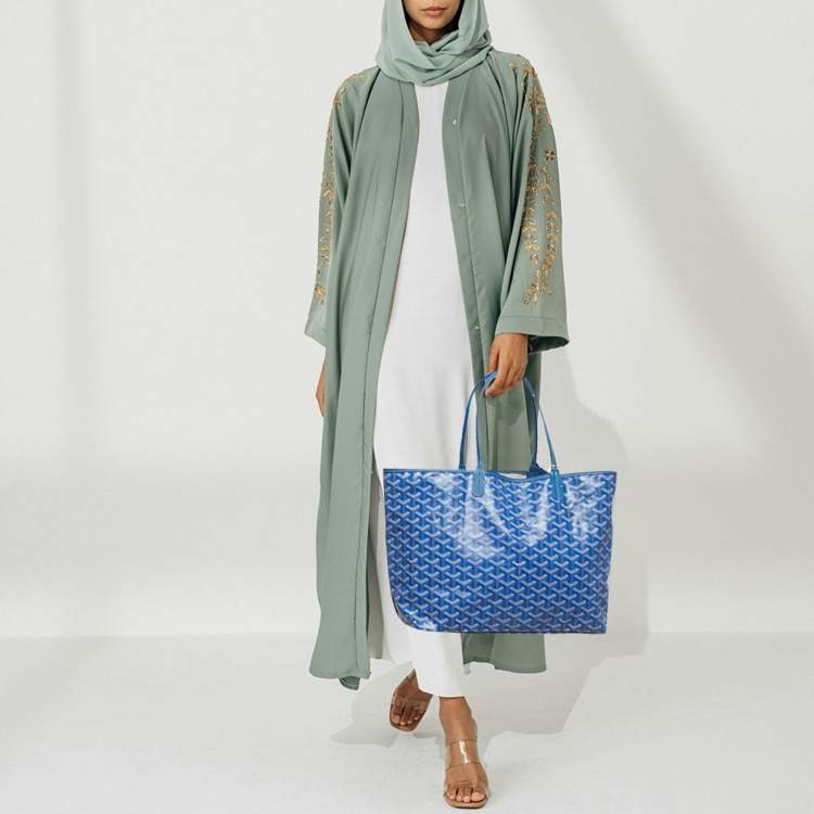 مملوكة مسبقًا Goyard Blue Goyardine Coated Canvas and Leather Saint Louis PM Tote