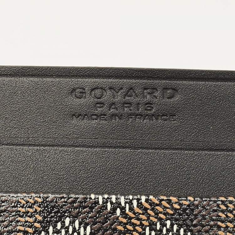 Pre Owned Goyard Saint Sulpice Black Goyardine Coated Canvas and Leather Card Holder