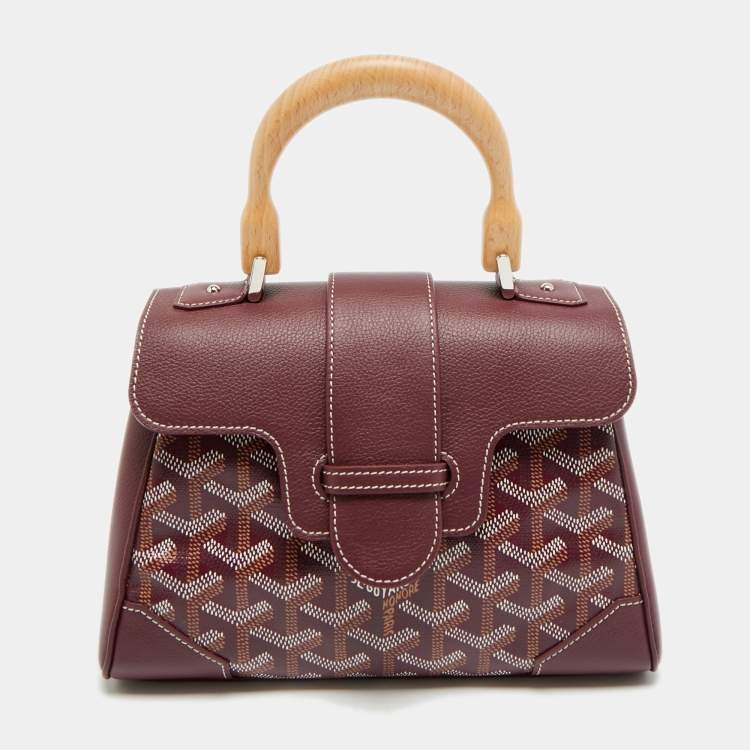 مملوكة مسبقًا Goyard Saigon Mini Burgundy Goyardine Coated Canvas and Leather Top Handle Bag