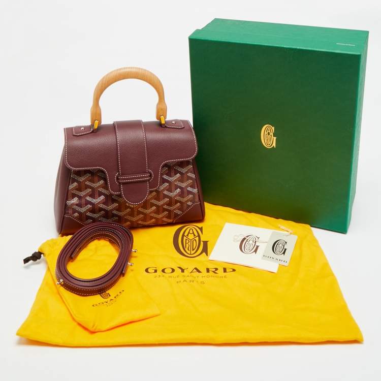 مملوكة مسبقًا Goyard Saigon Mini Burgundy Goyardine Coated Canvas and Leather Top Handle Bag
