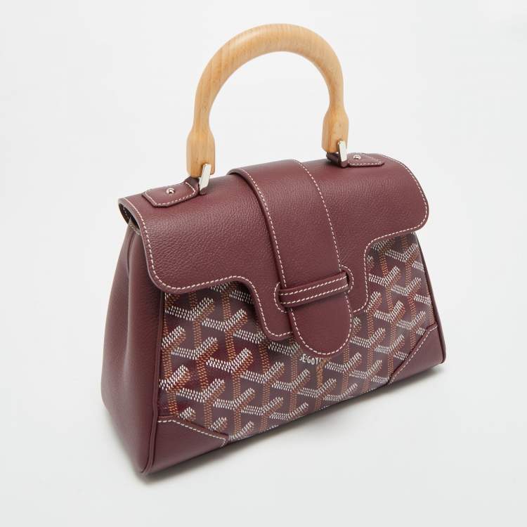 مملوكة مسبقًا Goyard Saigon Mini Burgundy Goyardine Coated Canvas and Leather Top Handle Bag