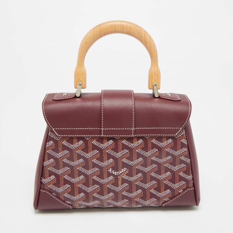 مملوكة مسبقًا Goyard Saigon Mini Burgundy Goyardine Coated Canvas and Leather Top Handle Bag