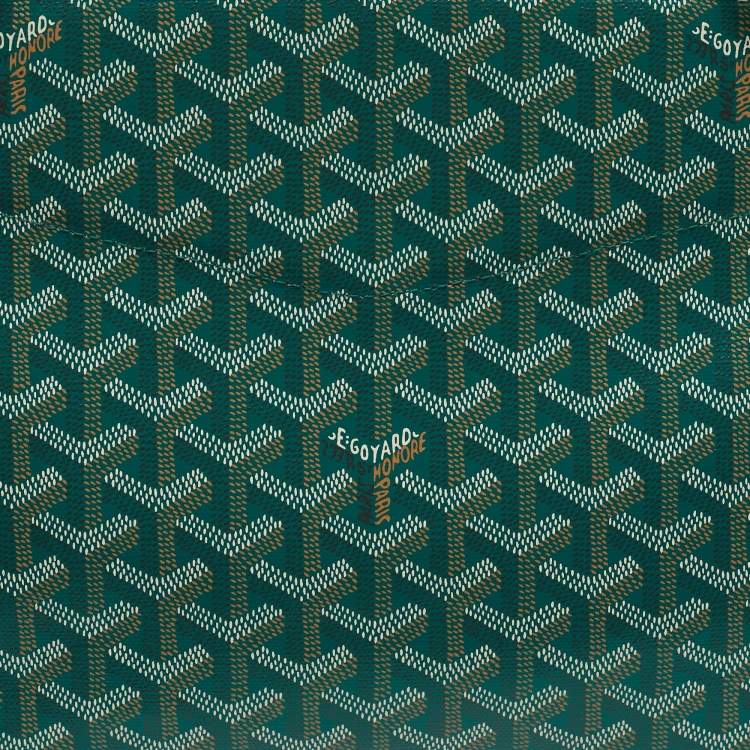 Pre Owned Goyard Rouette PM Green Goyardine Coated Canvas and Leather Bag