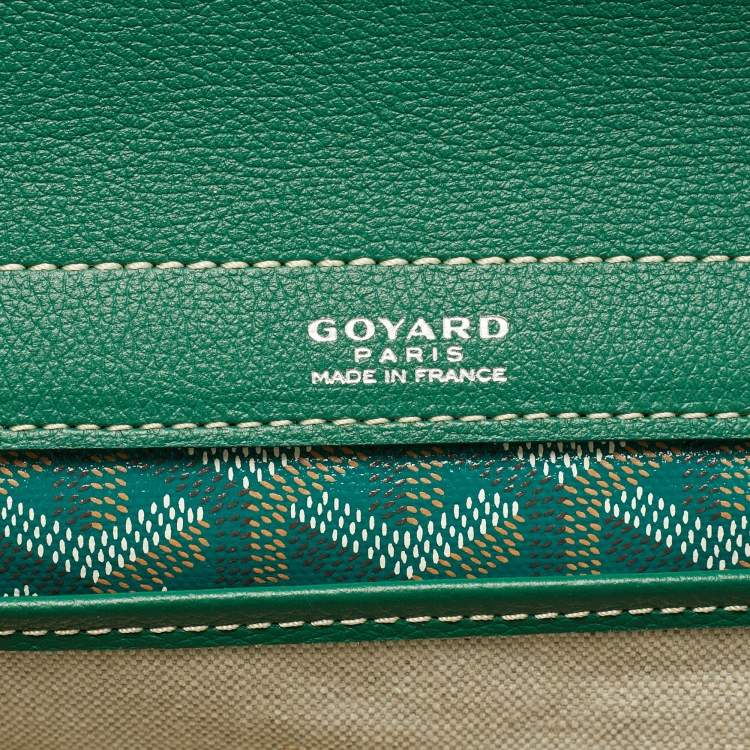 Pre Owned Goyard Rouette PM Green Goyardine Coated Canvas and Leather Bag