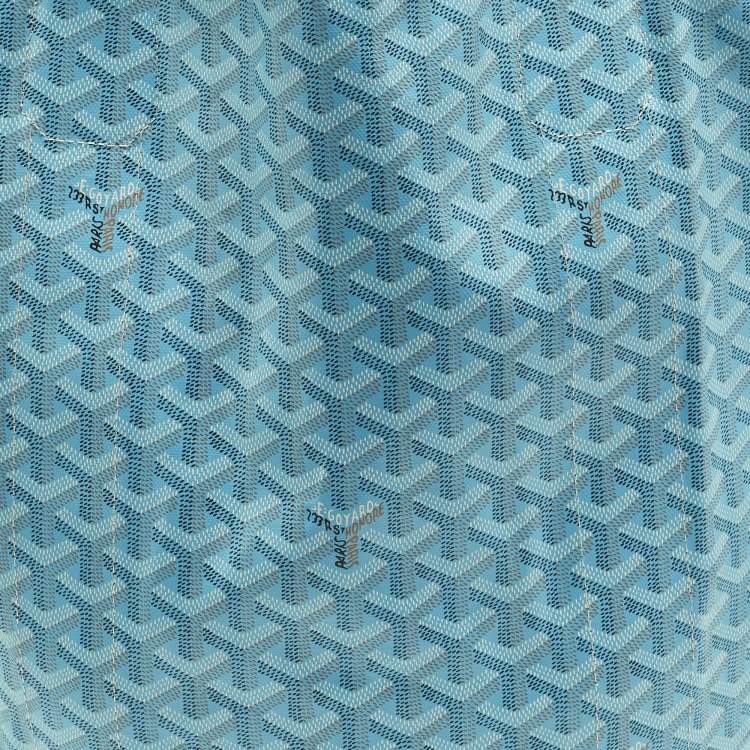 Pre Owned Goyard Belharra Turquoise Goyardine Coated Canvas and Leather Tote