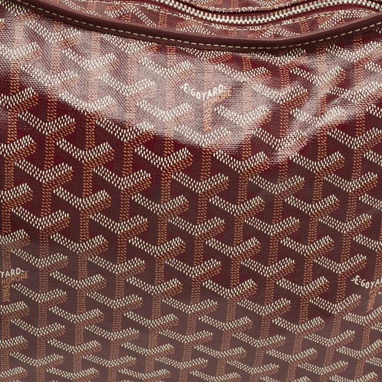 Pre Owned Goyard Boheme Burgundy Goyardine Coated Canvas and Leather Hobo