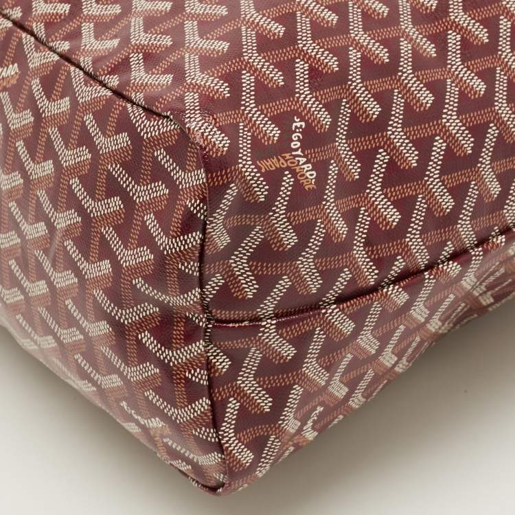 Pre Owned Goyard Boheme Burgundy Goyardine Coated Canvas and Leather Hobo