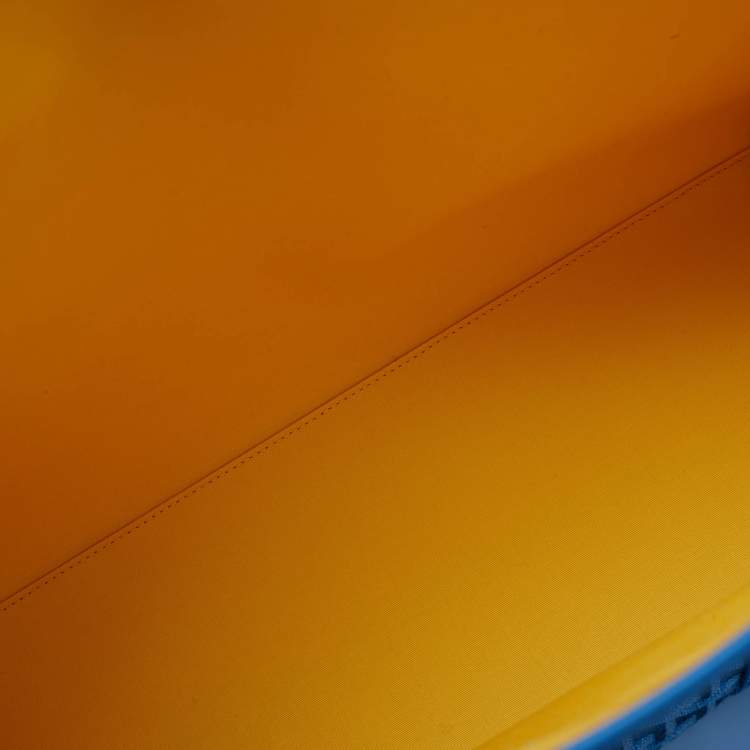 Pre Owned Goyard Villette MM Limited Edition Blue Goyardine Jacquard and Leather Tote