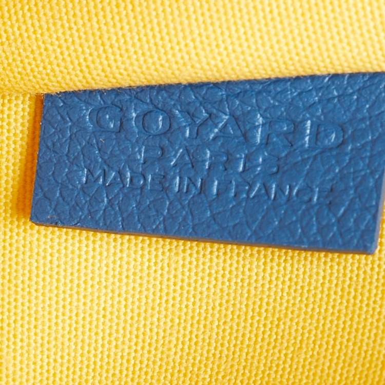 Pre Owned Goyard Villette MM Limited Edition Blue Goyardine Jacquard and Leather Tote