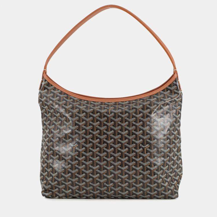 مملوكة مسبقًا Goyard Boheme Hobo Bag Black/Tanbohemepmlty Pvc Leather