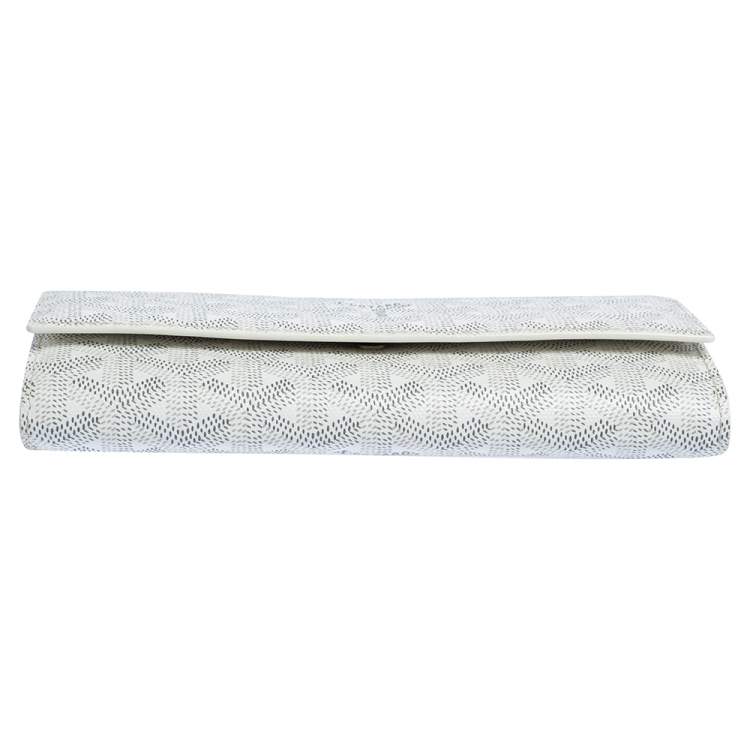 Pre Owned Goyard White Goyardine Coated Canvas Varenne Continental Wallet