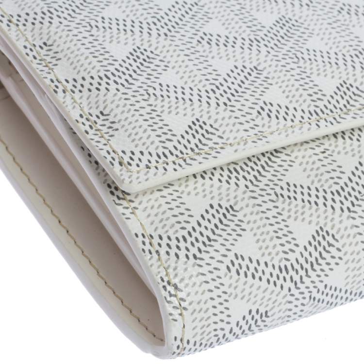Pre Owned Goyard White Goyardine Coated Canvas Varenne Continental Wallet