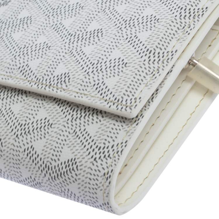 Pre Owned Goyard White Goyardine Coated Canvas Varenne Continental Wallet