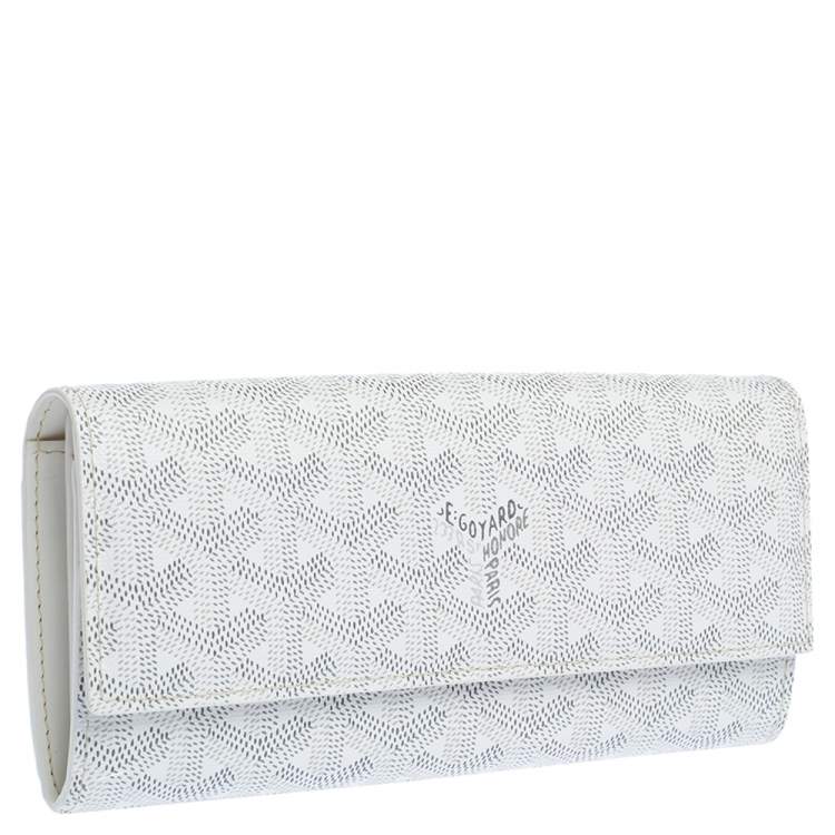 Pre Owned Goyard White Goyardine Coated Canvas Varenne Continental Wallet