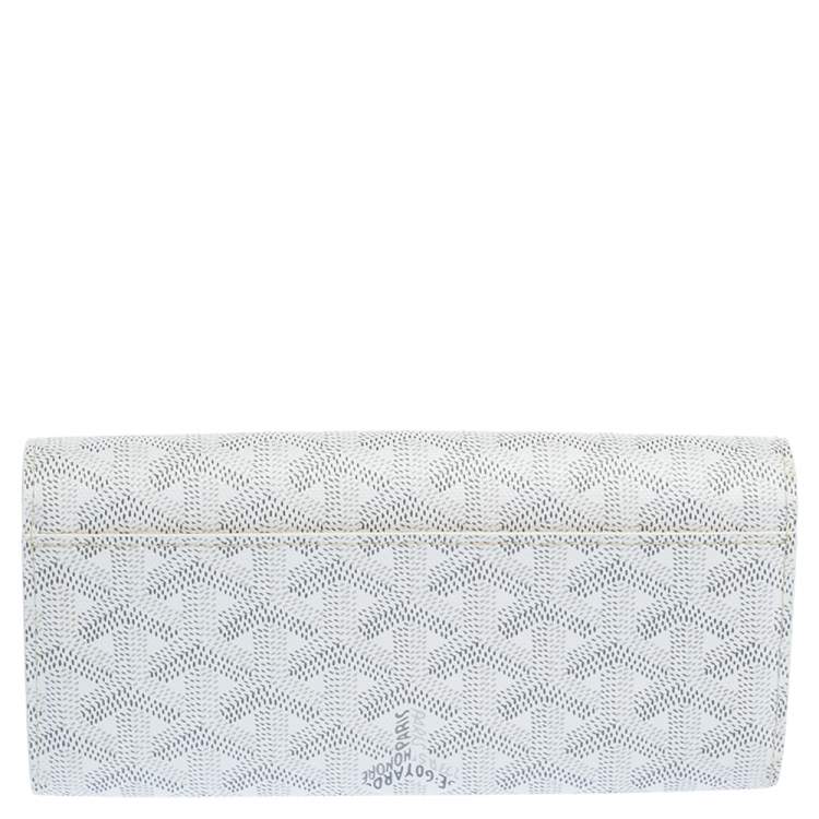 Pre Owned Goyard White Goyardine Coated Canvas Varenne Continental Wallet