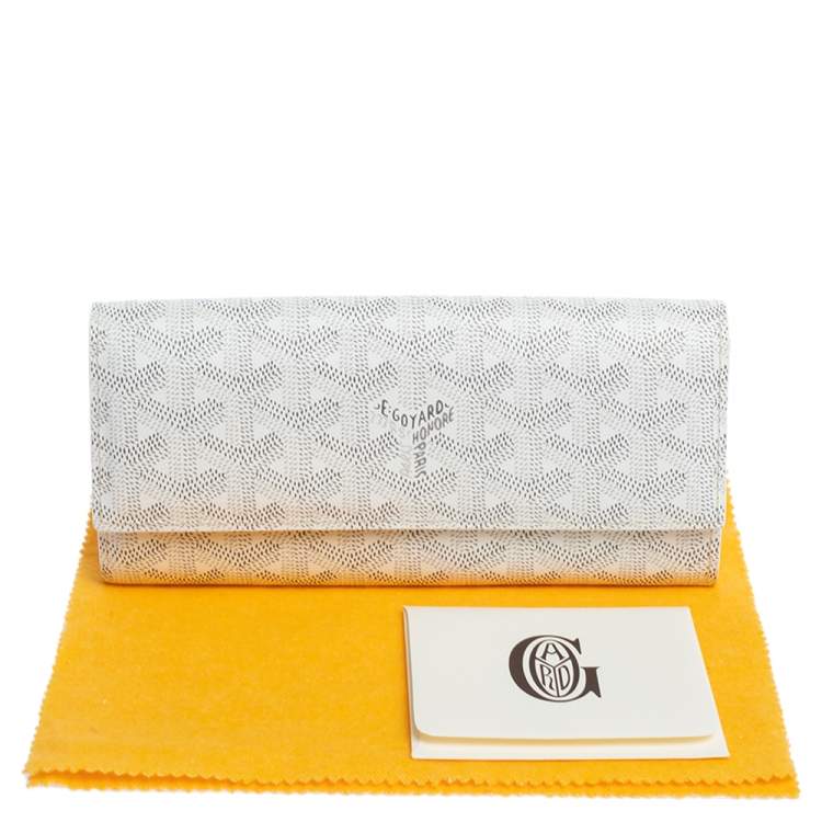 Pre Owned Goyard White Goyardine Coated Canvas Varenne Continental Wallet