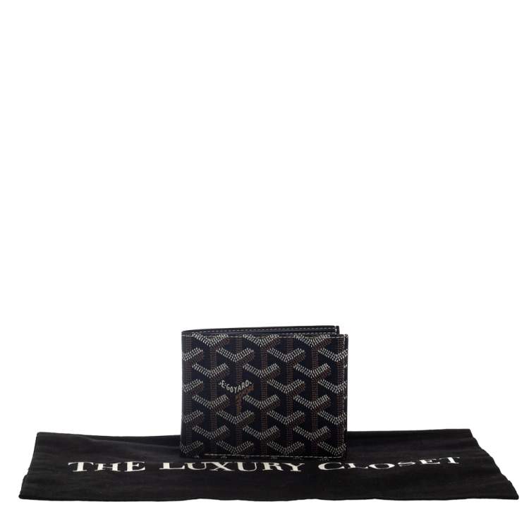 Pre Owned Goyard Dark Blue Coated Canvas Victoire Bifold Wallet