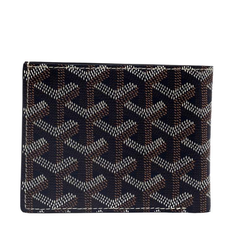 Pre Owned Goyard Dark Blue Coated Canvas Victoire Bifold Wallet
