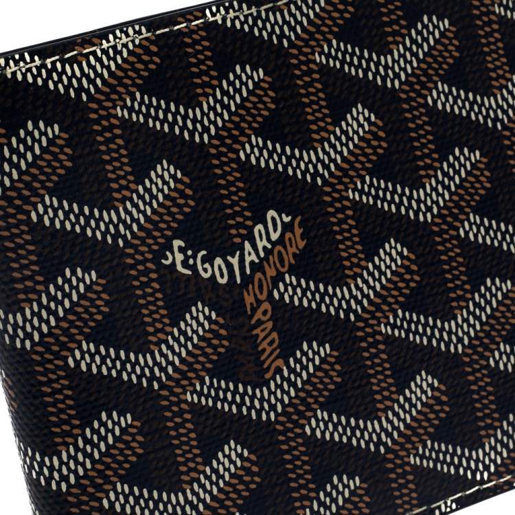 Pre Owned Goyard Dark Blue Coated Canvas Victoire Bifold Wallet