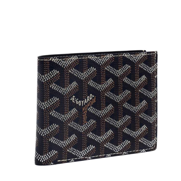 Pre Owned Goyard Dark Blue Coated Canvas Victoire Bifold Wallet