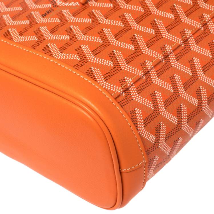 Pre Owned Goyard Orange Goyardine Coated Canvas and Leather Mini Alpin Backpack
