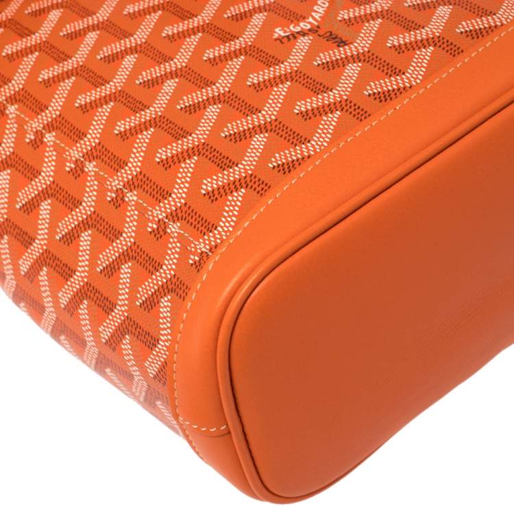 Pre Owned Goyard Orange Goyardine Coated Canvas and Leather Mini Alpin Backpack