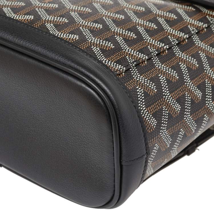 Pre Owned Goyard Black Goyardine Coated Canvas and Leather Mini Alpin Backpack