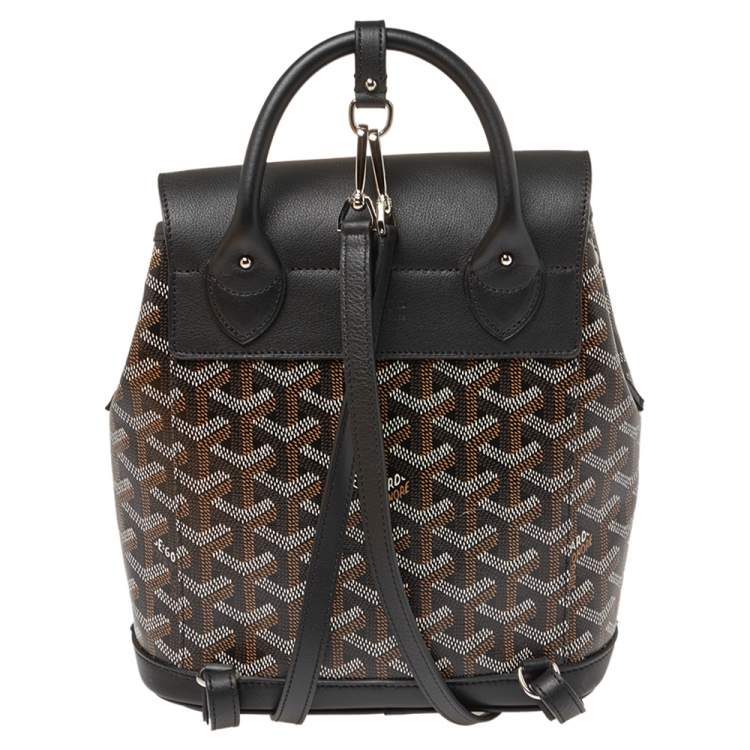 Pre Owned Goyard Black Goyardine Coated Canvas and Leather Mini Alpin Backpack