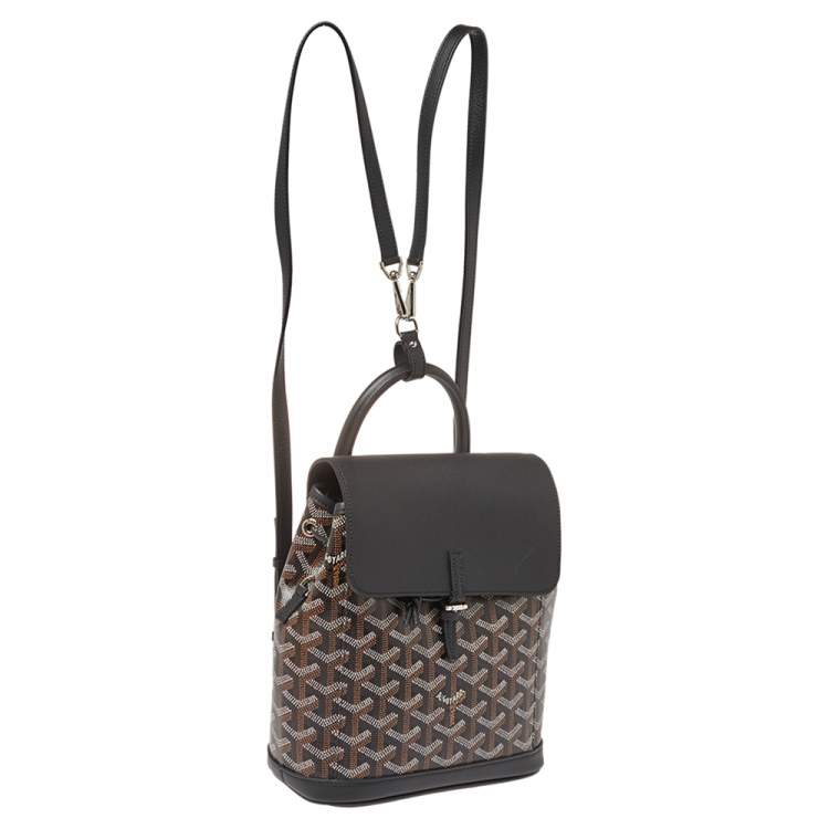 Pre Owned Goyard Black Goyardine Coated Canvas and Leather Mini Alpin Backpack
