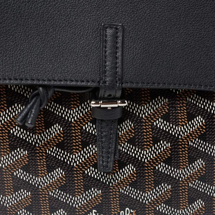 Pre Owned Goyard Black Goyardine Coated Canvas and Leather Mini Alpin Backpack