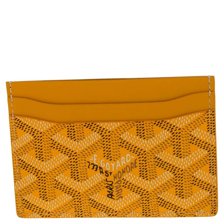 Pre Owned Goyard Yellow Goyardine  Coated Canvas and Leather Saint Sulpice Card Holder