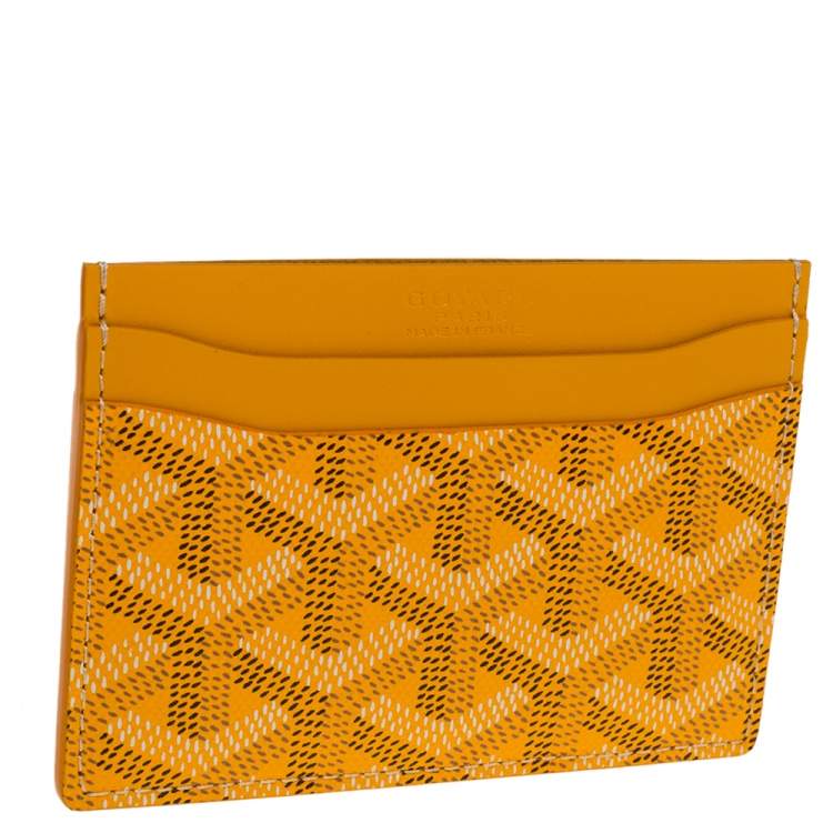 Pre Owned Goyard Yellow Goyardine  Coated Canvas and Leather Saint Sulpice Card Holder
