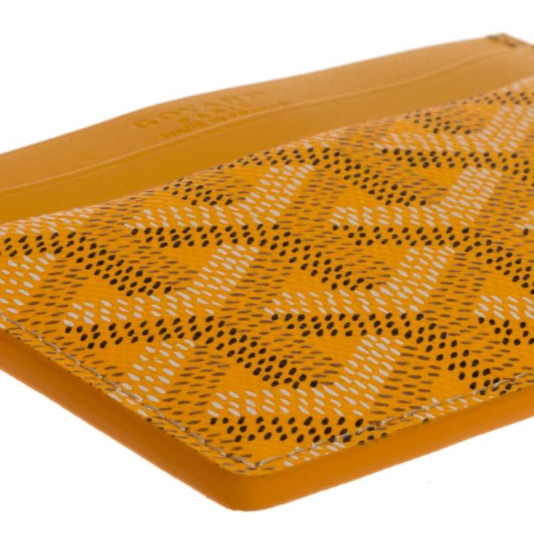 Pre Owned Goyard Yellow Goyardine  Coated Canvas and Leather Saint Sulpice Card Holder